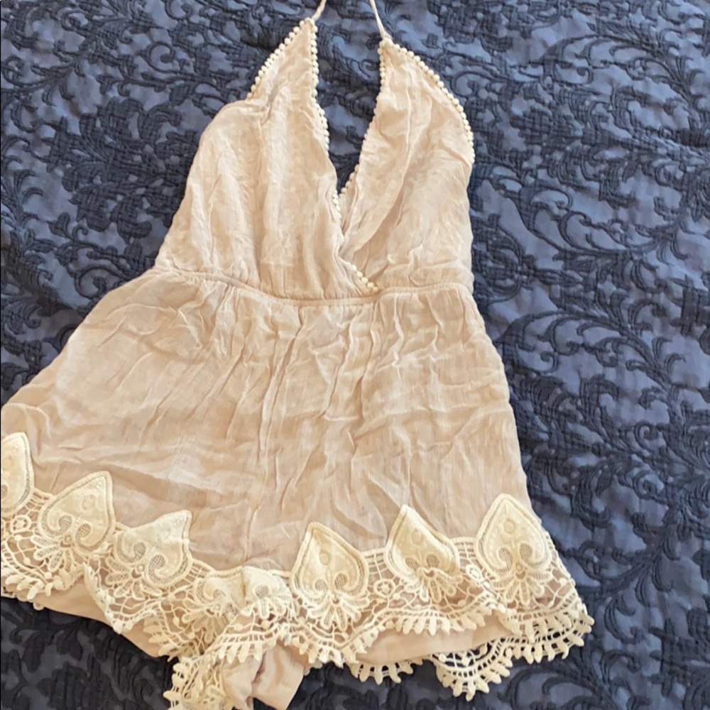 Tan halter romper